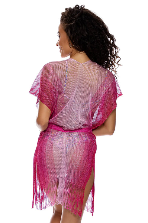 Luli Fama Rose Queen Short Caftan